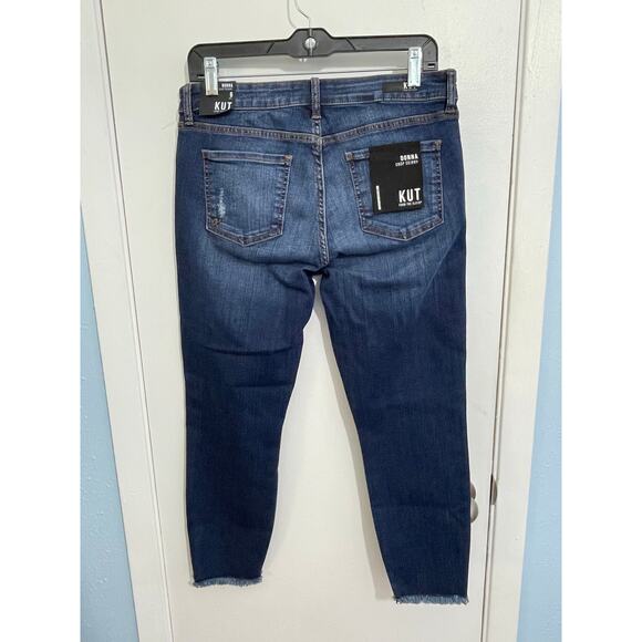 Kut From the Kloth Jeans Size 6 Donna Midrise Crop Skinny Distressed Raw Hem NWT - Picture 4 of 8